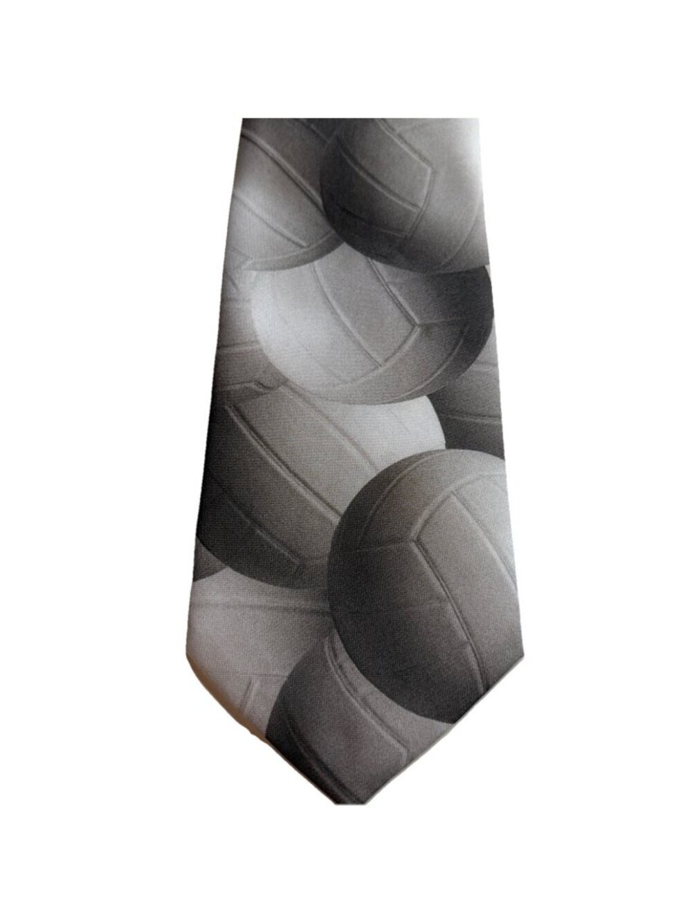 Volleyball Print Neck Tie Ralph Marlin Just Balls Gray Made In USA Vintage 1996
